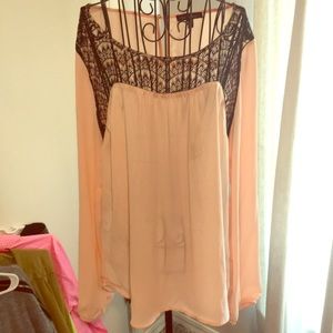 Pretty pink sheer blouse